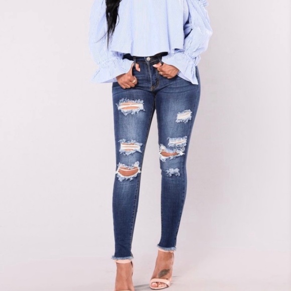 Fashion Nova Denim - 🍁 Fashion Nova Distressed High Rise Skinny Jeans